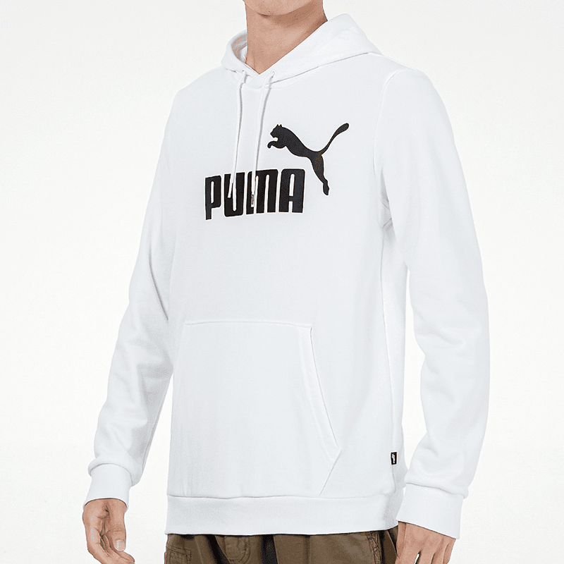 PUMA彪马卫衣男装2023新款运动服连帽休闲长袖白色套头衫588709