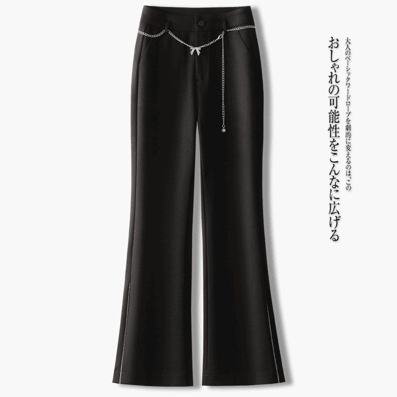 TUCANO/啄木鸟喇叭裤女2023年春秋新款高腰显瘦休闲裤子宽松垂感