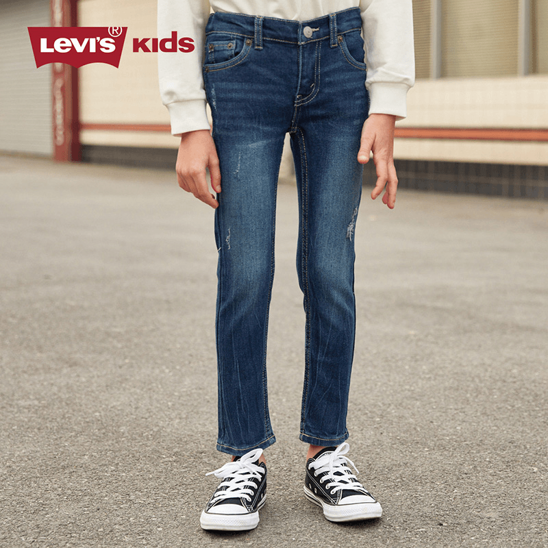 Levi's李维斯男女童春季修身直筒牛仔长裤LVB-WP-5519