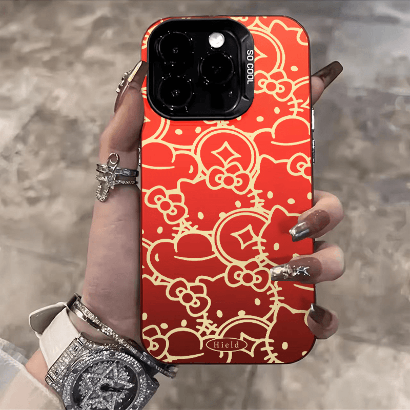 元宝凯蒂猫苹果15promax手机壳iPhone14新年款13/12女11高级x红色