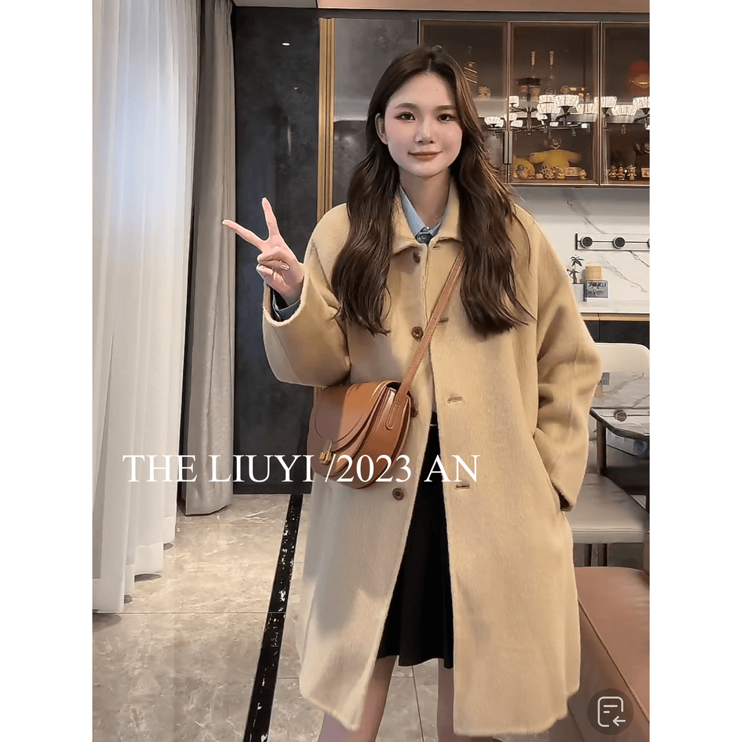 【LIUYI】 北国雪松~高定羊毛双面尼大衣外套310066