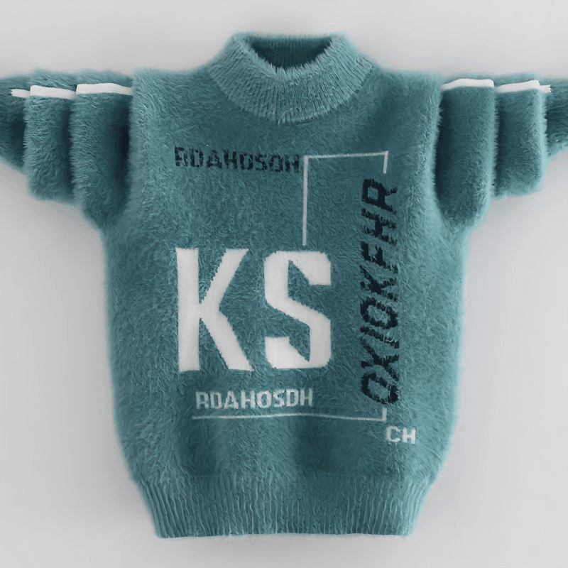 【爆款推荐】男童毛衣水貂绒儿童洋气保暖打底衫中小童秋冬装加厚