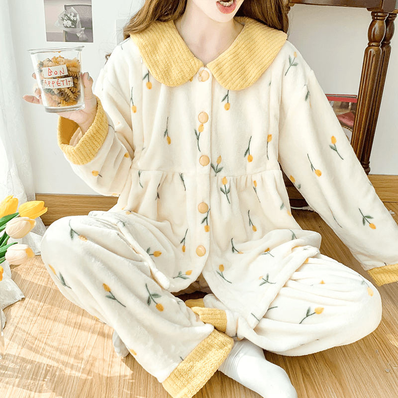 【冬季暖暖绒】月子服加绒加厚产后哺乳11-12-1-2月孕妇睡衣家居服