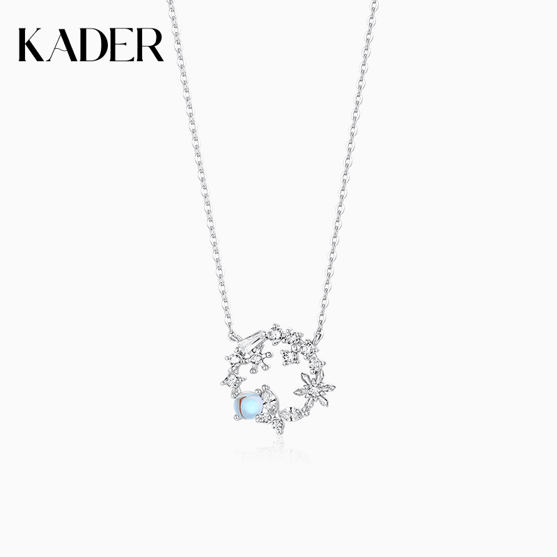 KADER/卡蒂罗 坠链均925银 云蝶花环小众设计锁骨链2023新款时尚