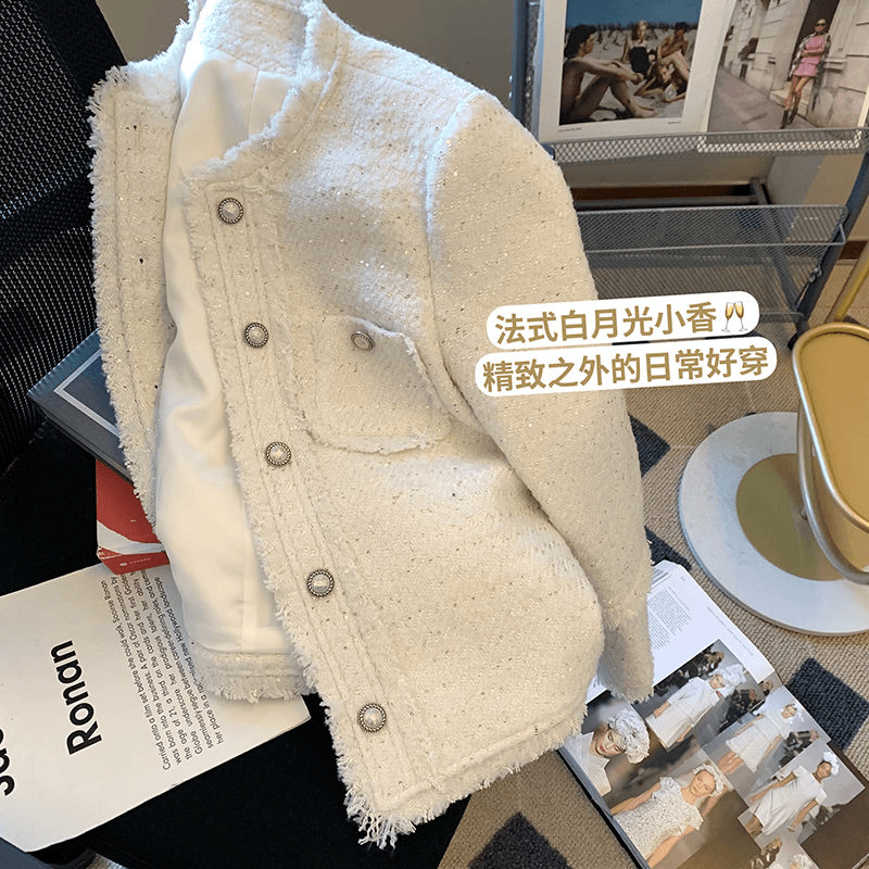短款小香风外套女名媛气质感2023新款法式时尚洋气小个子秋冬百搭