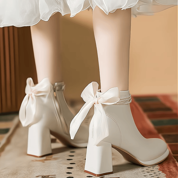 酷林森琪高跟短靴女新款秋冬法式单靴短筒瘦瘦靴粗跟踝靴加绒靴子