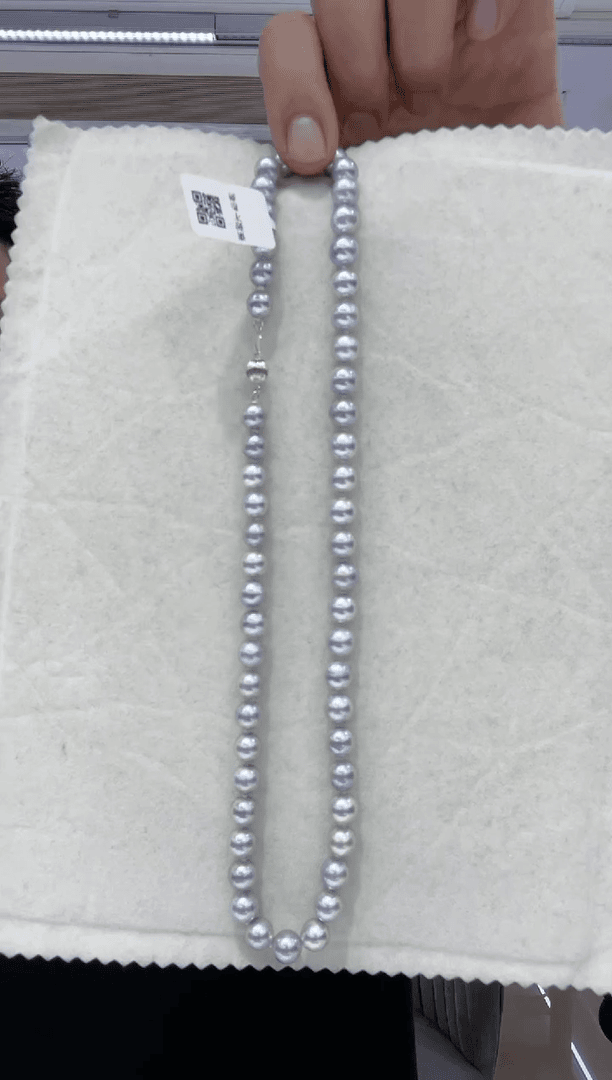 【闪购商品】海水珍珠项链14K金镶嵌真多麻全珠项链7-8MM