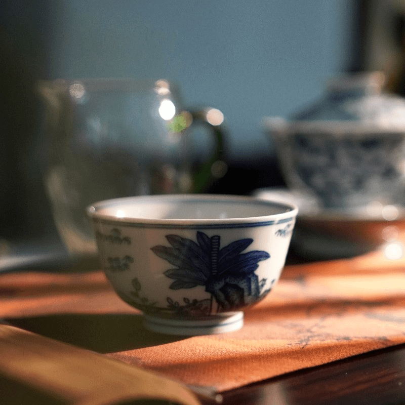 【天成赏瓷】手绘柴窑岁月三友单杯茶器茶盏高端瓷器qd.
