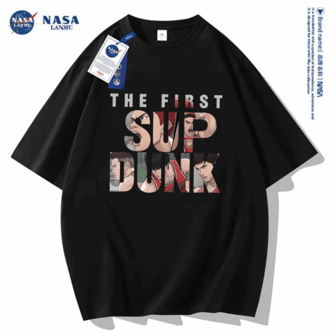 NASA LANMU联名2023男女同款圆领休闲常规短袖套头时尚-灌篮高