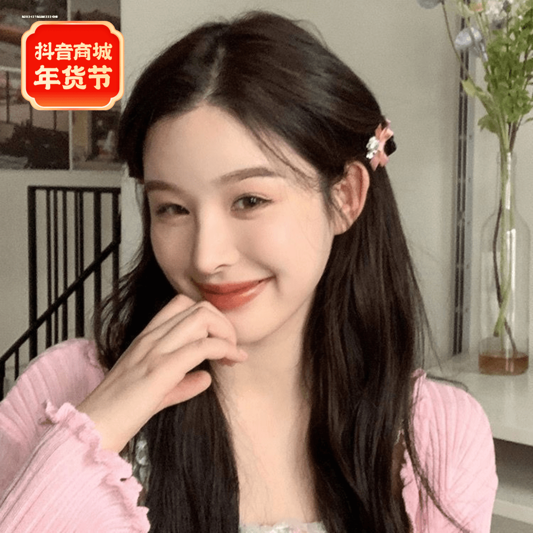 侧边猫耳蝴蝶结抓夹发饰少女简约刘海甜妹百搭ins前额气质2023