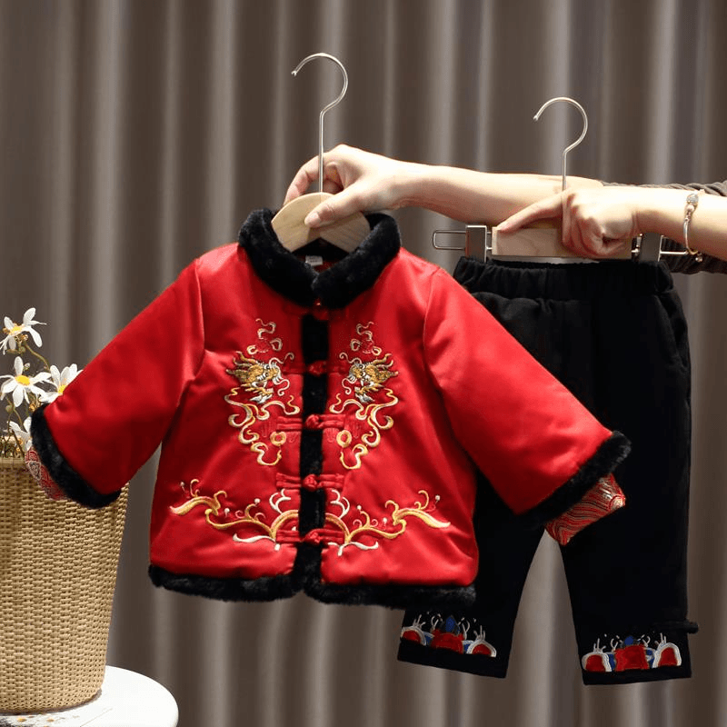 宝宝周岁礼服男童唐装儿童汉服中国风新年装冬过年喜庆衣服拜年服