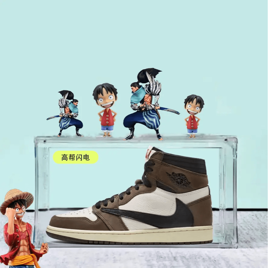 aj1低帮篮球鞋倒钩闪电倒钩藤原浩休闲鞋百搭亚克力板鞋运动鞋盒
