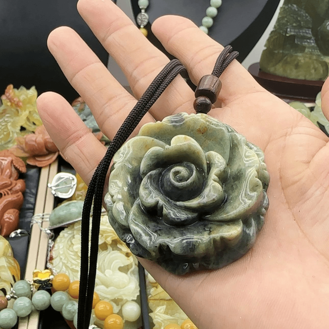 【闪购商品】蛇纹石玉吊坠合金