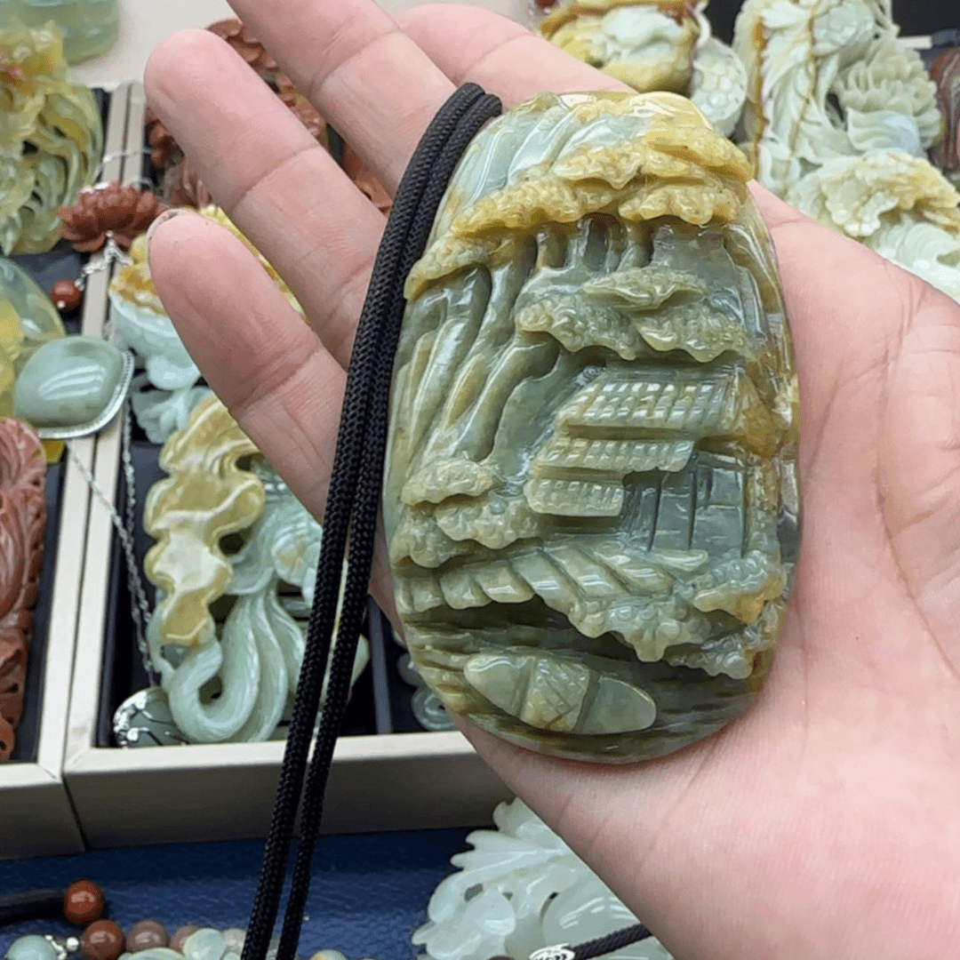 【闪购商品】蛇纹石玉吊坠合金