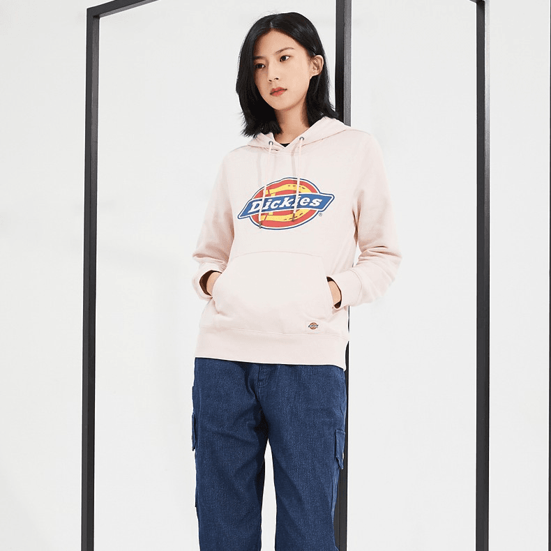 Dickies商场同款经典LOGO印花连帽卫衣女8809
