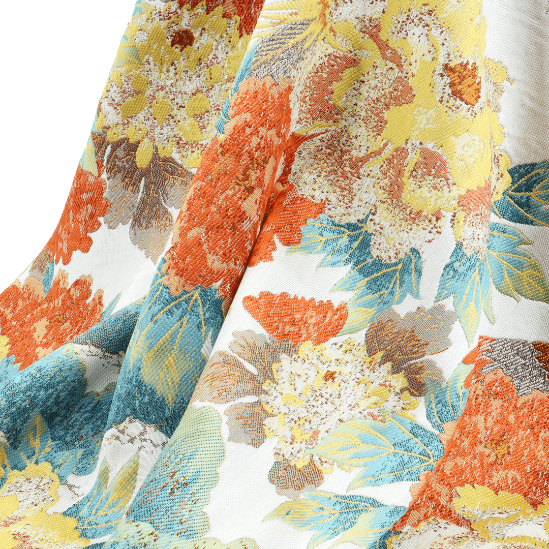 【凤凰牡丹】双面提花人丝面料新中式风格布料【R7027】