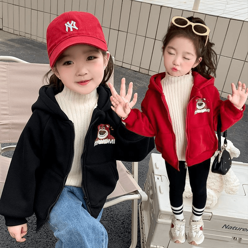 【糖衣兔】女童外套秋冬款2023新款洋气儿童加厚夹克秋装小女孩宝