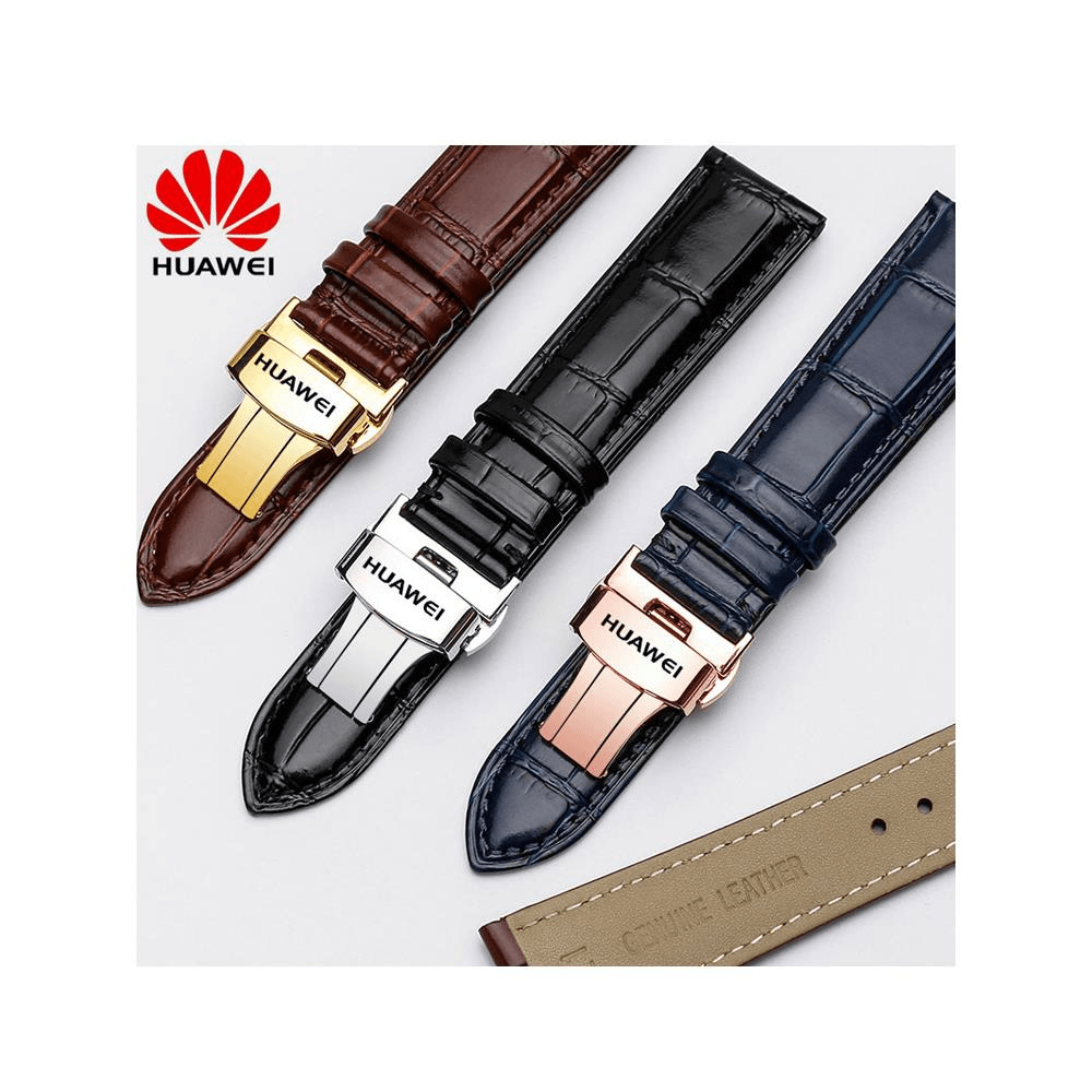 诗扬适用华为Watch3/4pro原装智能手表GT3真皮表带GT2 Pro蝴蝶扣
