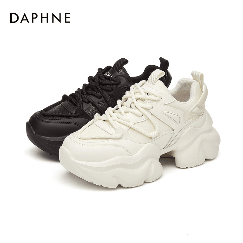 Daphne/达芙妮2023新款时尚休闲鞋爆款秋季老爹鞋百搭厚底女鞋子
