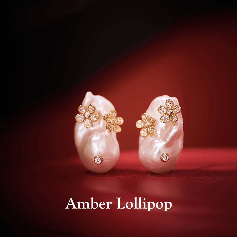 Amber Lollipop/安铂洛利 非金属耳饰 轻奢时尚气质皓石春意耳钉