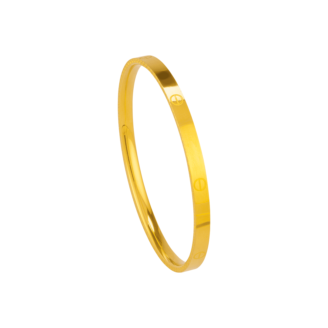 足金999一字手镯时尚经典光面素款素圈百搭简约镯子流星雨初恋