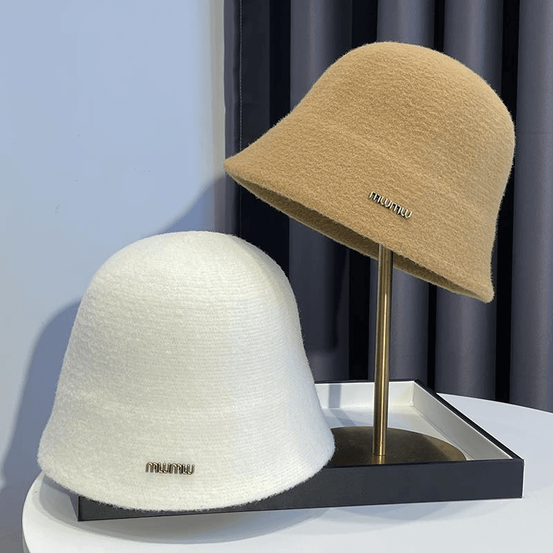 高品质仿羊毛水桶帽子女秋冬季保暖气质百搭简约显脸小渔夫帽盆帽