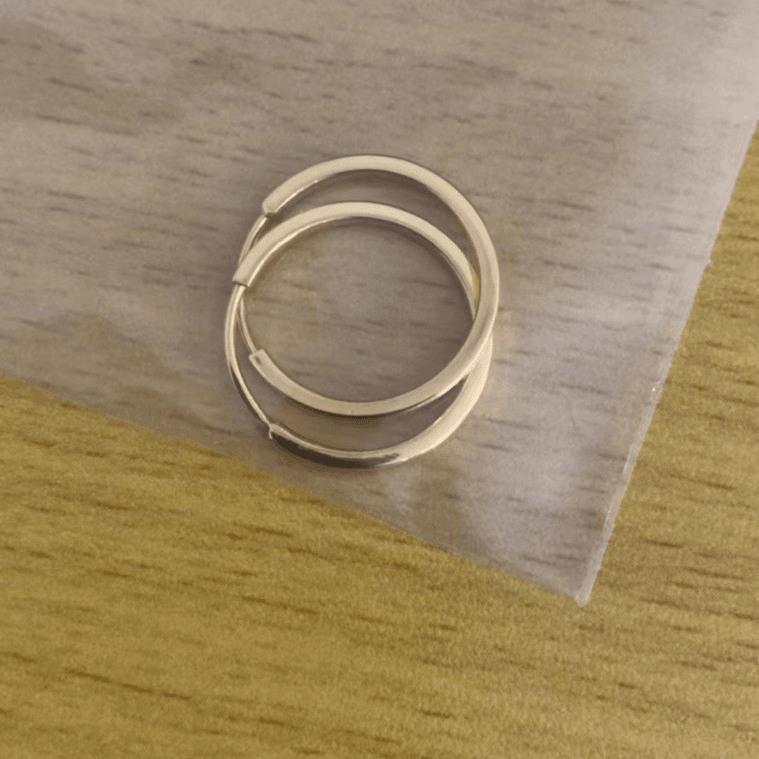 足金999 素圈耳环