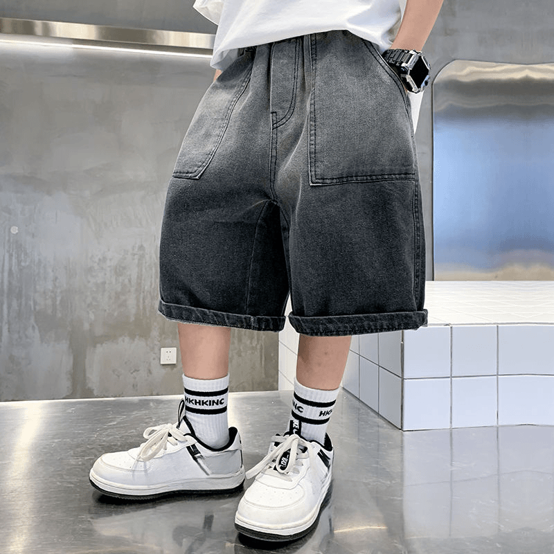 五分中裤儿男童牛仔短裤外穿夏季薄款裤子大男孩童装2023夏装新款