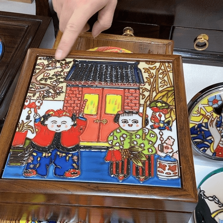 【闪购商品】陶瓷摆件四格干果盒