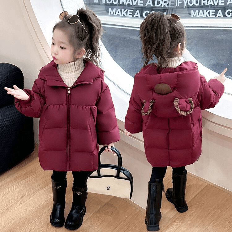 女童羽绒服2023新款小童女孩加厚外套儿童女宝冬季中长款洋气冬装