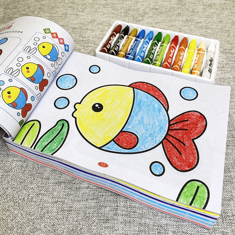 儿童画画本宝宝涂色书图画本小学生涂色幼儿园涂色画填色本绘画本