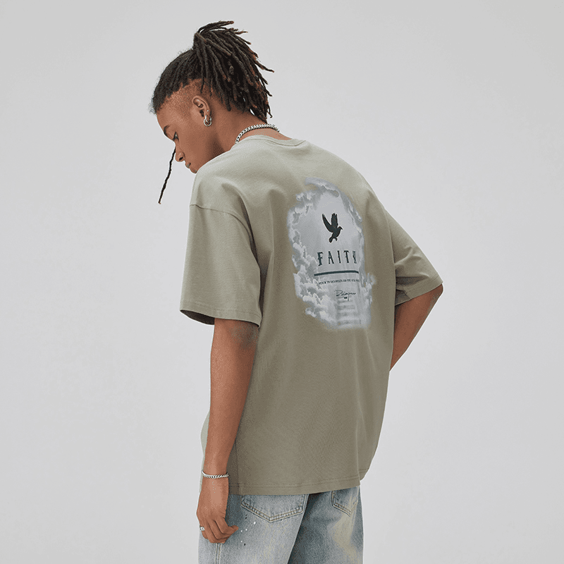 CHINISM 苔藓绿【赠】2023SS CH和平鸽T恤夏季美式休闲水洗短袖2004