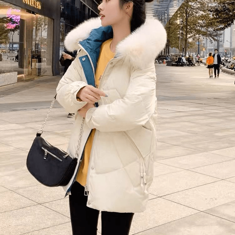【木木严选】羽绒服女中长款冬季白鸭绒外套加厚韩版爆款宽松潮流
