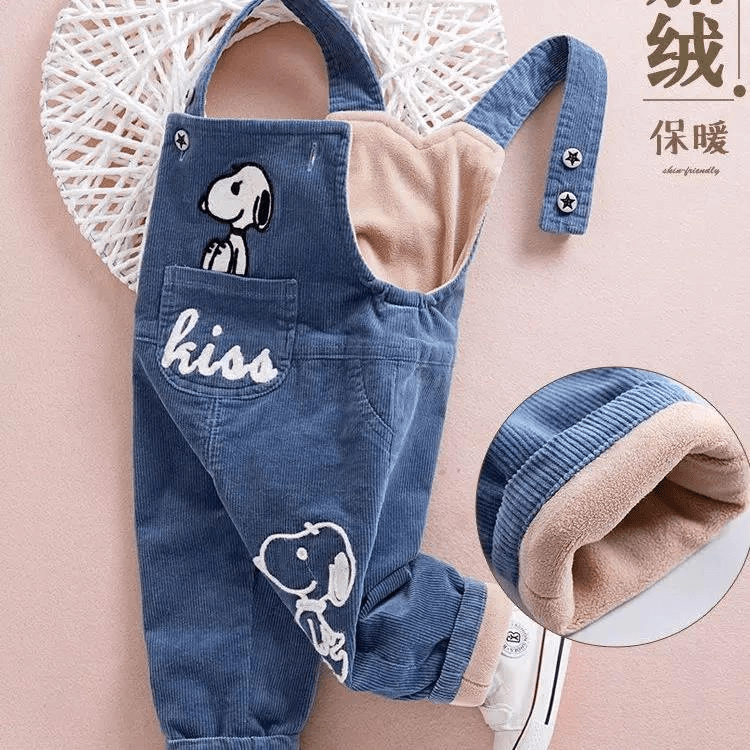 宝宝背带裤秋季加绒加厚开裆男童秋装新款灯芯绒小童婴儿裤子秋冬