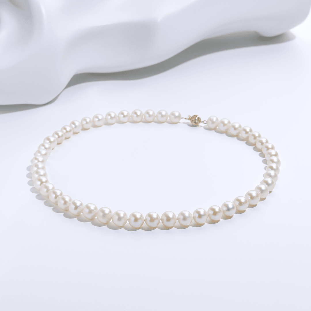 【琳琅专属】淡水无核珍珠全珠项链/9-10mm/14k金扣/入门女神链
