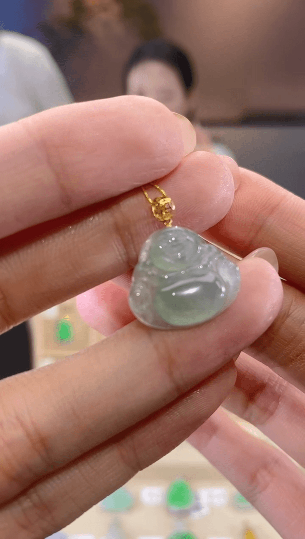 【闪购商品】翡翠颈饰18K金镶嵌佛公