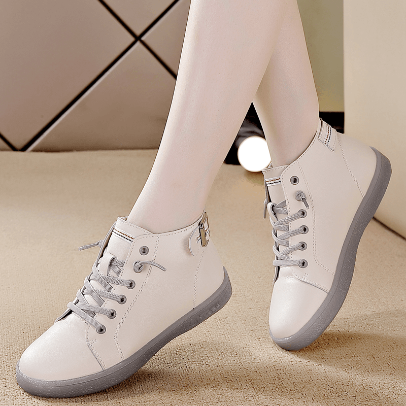 意尔康公主断码单鞋女2024春秋季马丁靴软底女鞋加绒高帮鞋休闲短