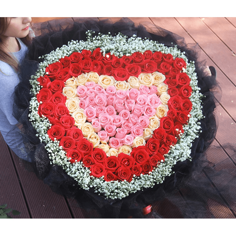 99朵玫瑰花束鲜花速递北京上海广州重庆生日全国同城配送女友花店