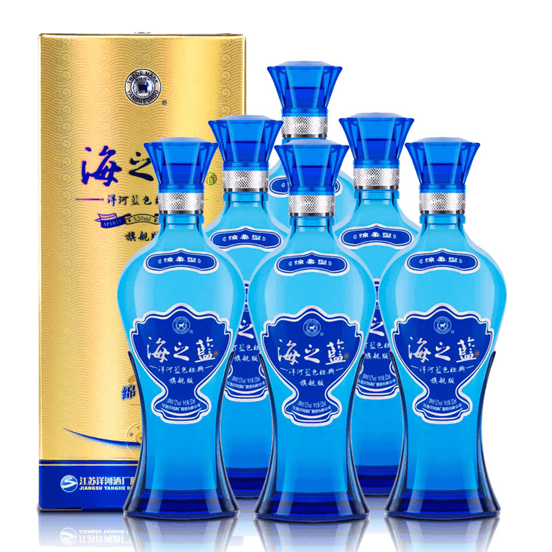 酒仙蓝色经典（海之蓝）酿酒旗舰老窖酒厂全国企业52度520ml*6