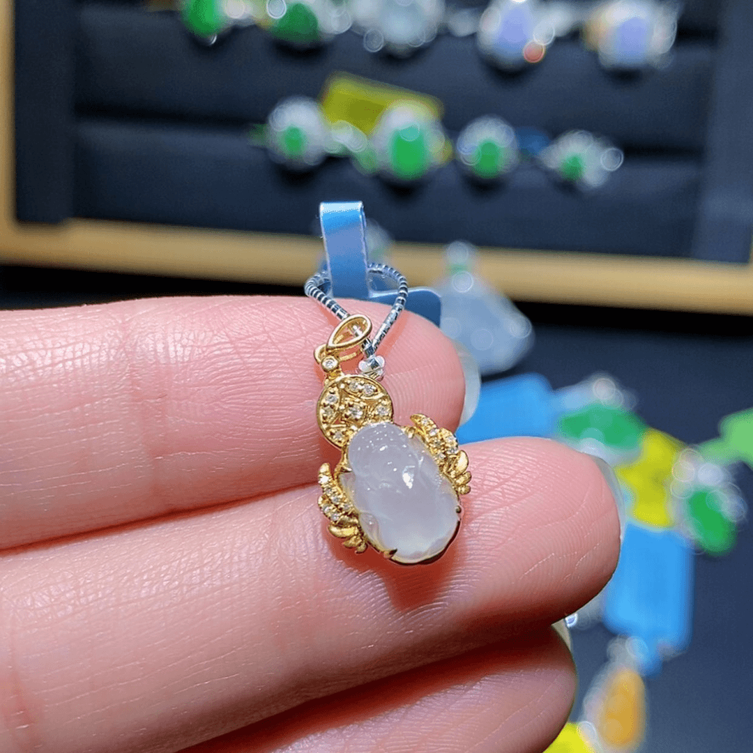 【闪购商品】翡翠吊坠18K金镶嵌