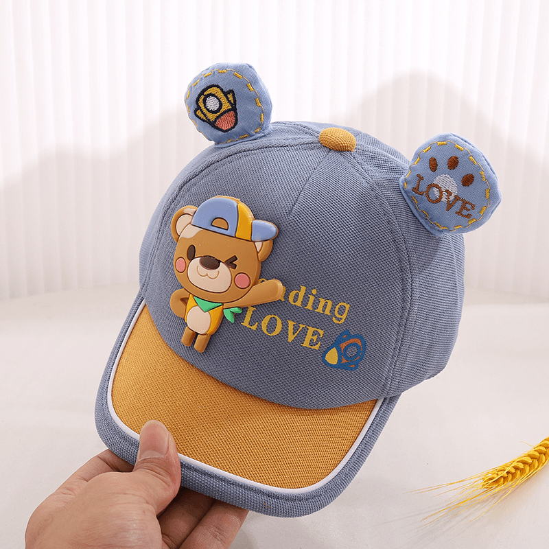 女童帽子春款儿童鸭舌帽男宝宝棒球帽可爱小兔子防晒遮阳帽太阳帽