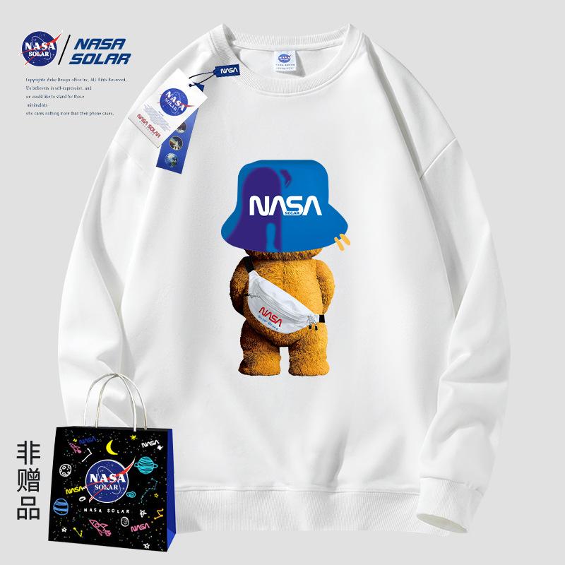NASA SOLAR联名2022新款秋季小熊印花简约男女同款潮