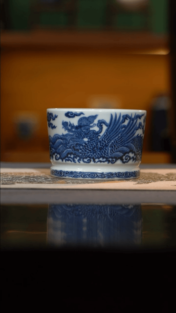 【闪购商品】瓷杯清*游玉堂 仿宣德青花翼龙杯