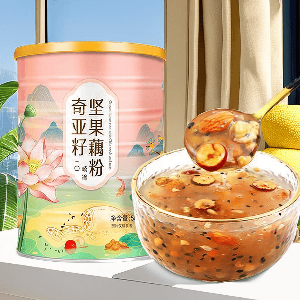 奇亚籽坚果藕粉水果坚果藕粉奇亚籽红枣银耳免煮冲泡速食早餐代餐