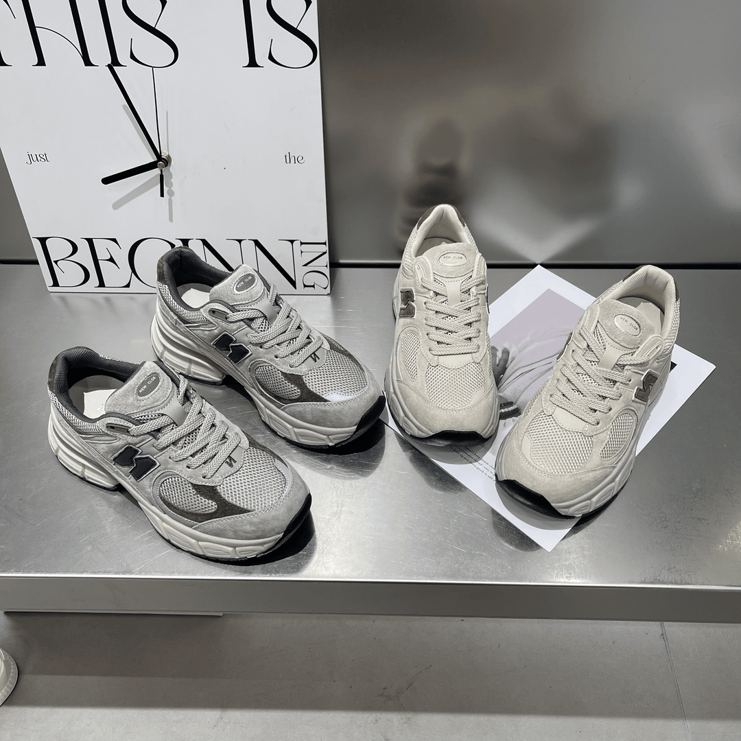 【艺腾女鞋】2023新款高定百搭厚底网面透气真皮运动老爹鞋66706-1