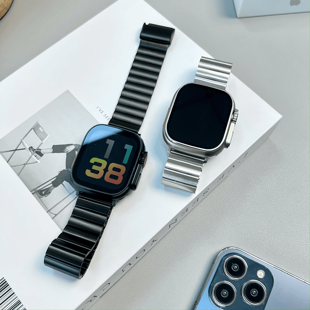 一株钢金属不锈钢苹果表带iWatch8/6/se/5/4/3银商务高级男女通用