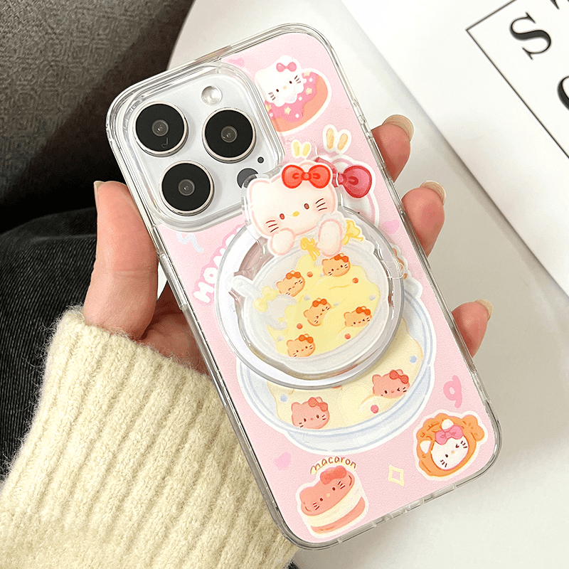 火锅kt磁吸猫咪支架iPhone15手机壳适用苹果14/13透明12女11可爱m