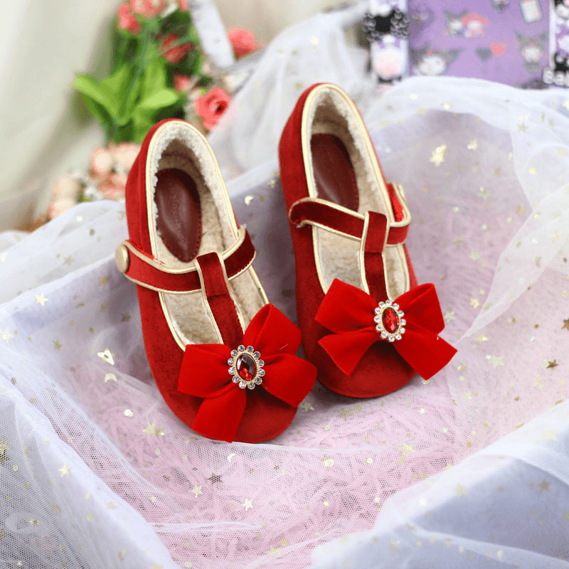 女童棉鞋2023冬季新款韩版洋气儿童皮鞋软底丝绒面加绒保暖公主鞋