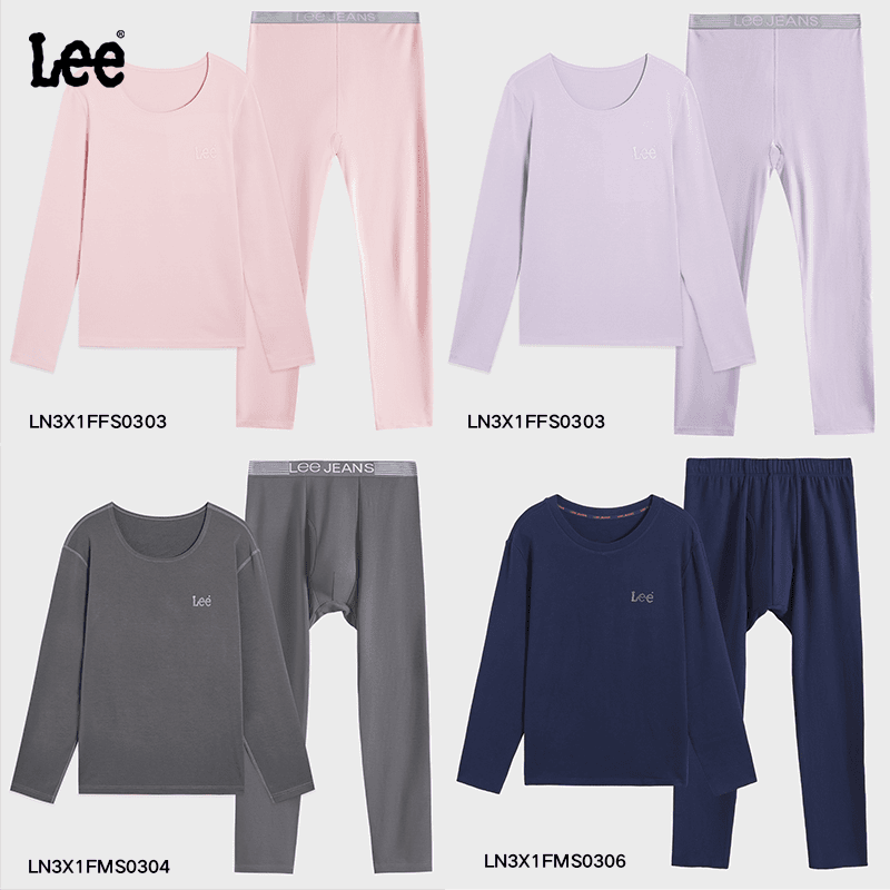 Lee高端精品2023秋冬新款男士情侣保暖内衣套装休闲舒适大码衣服