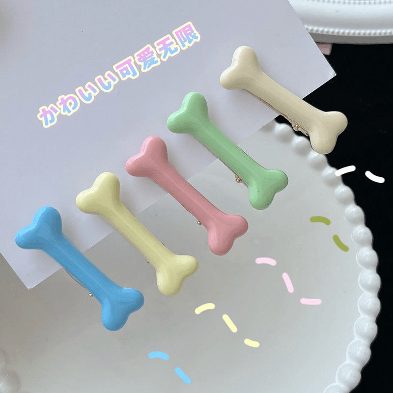 溯源好物边夹奶油系小骨头发夹可爱软萌少女心鸭嘴夹搞怪日系发卡